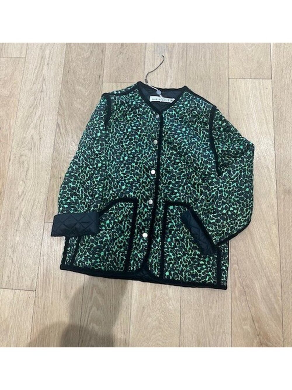 shirtaporter green leopord print quilted jacket 42 Size L